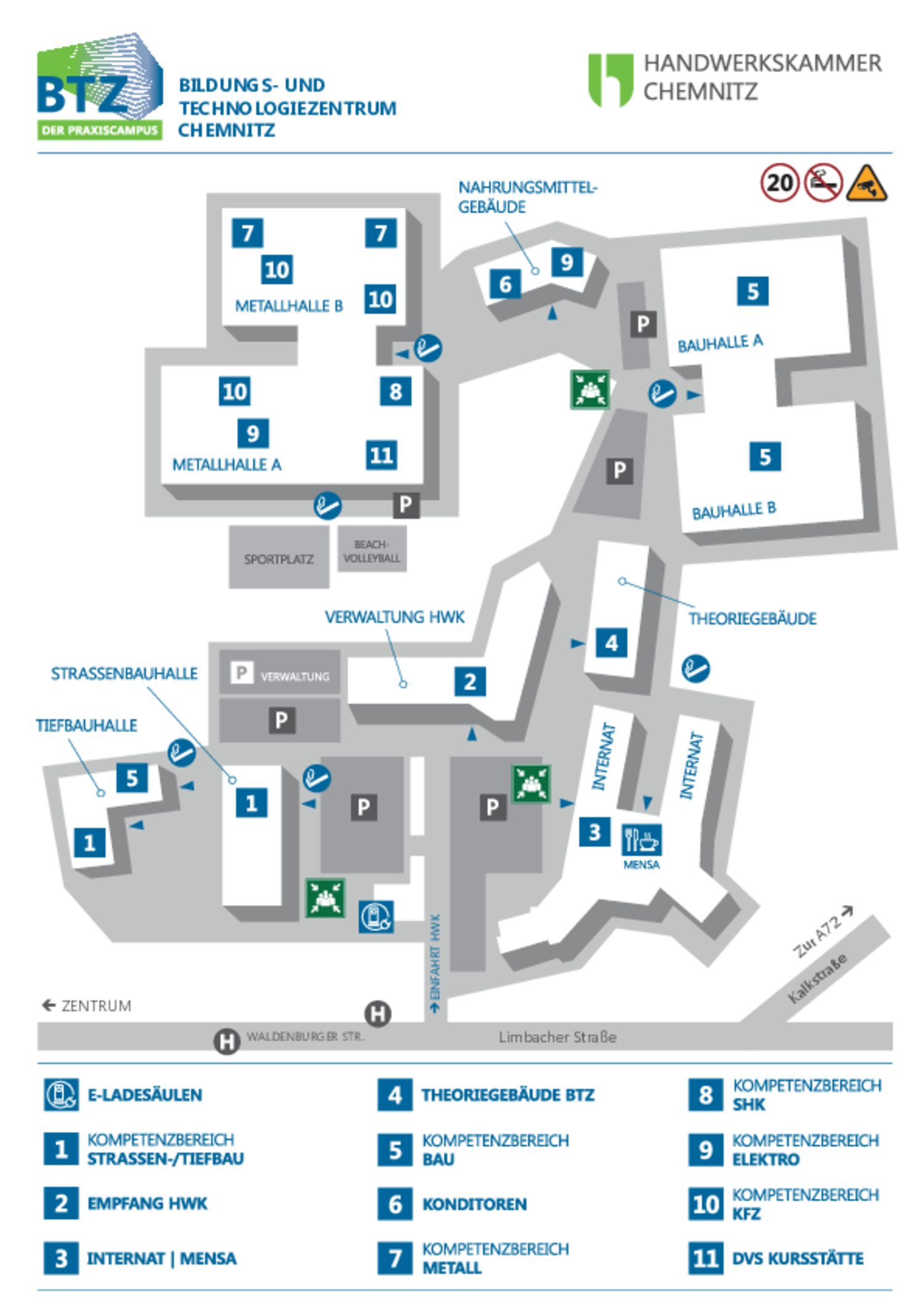 Lageplan des BTZ Chemnitz