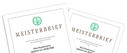 Meisterbrief Abbildung von Meisterbriefen