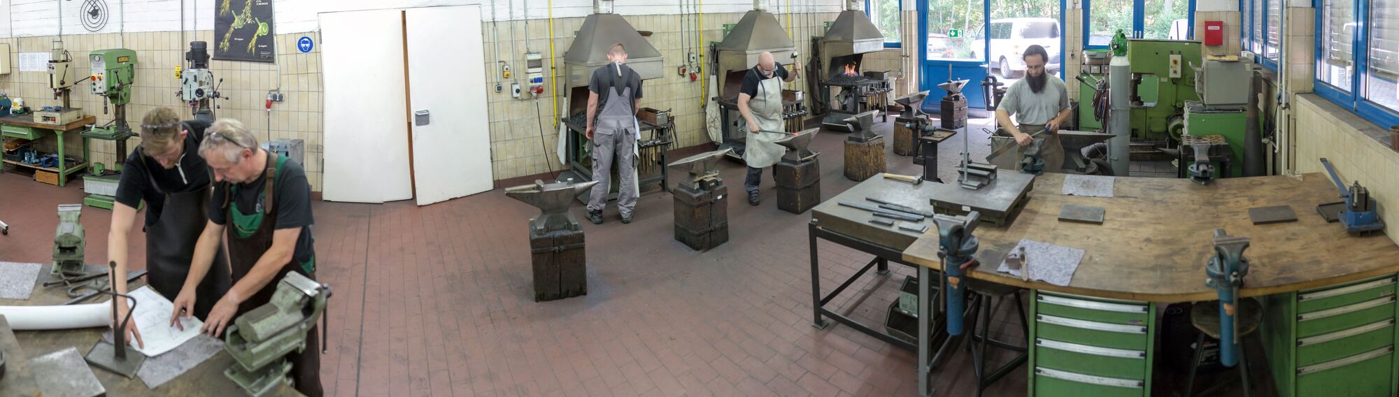 Panorama-Aufnahme der Schmiede in der HWK Chemnitz.